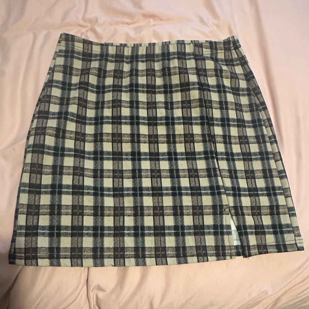 Plaid Women's Skirt in Black, Brown and Cream
